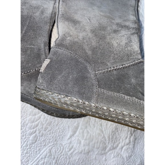 UGG Women’s Emerie Gray Suede Knee High Winter Dress Boots Size 7 - Picture 7 of 12